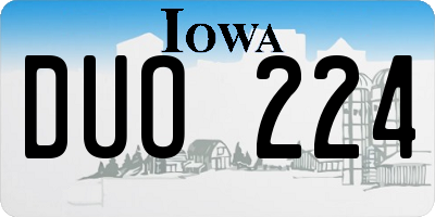 IA license plate DUO224