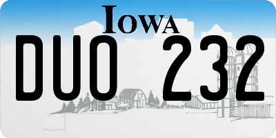 IA license plate DUO232