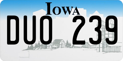 IA license plate DUO239
