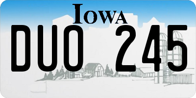 IA license plate DUO245