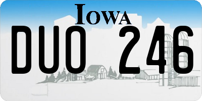 IA license plate DUO246