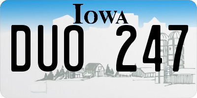 IA license plate DUO247