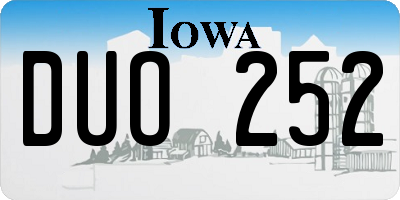 IA license plate DUO252
