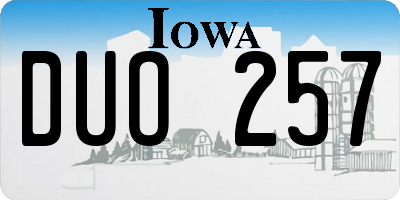 IA license plate DUO257