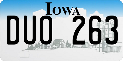 IA license plate DUO263