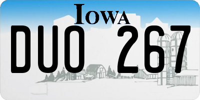IA license plate DUO267