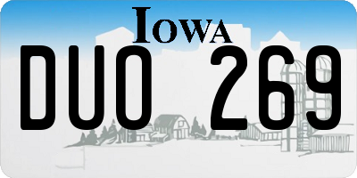 IA license plate DUO269