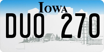 IA license plate DUO270