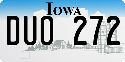 IA license plate DUO272