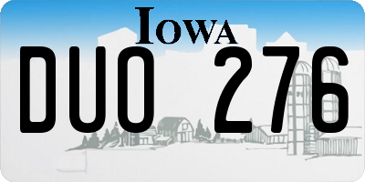 IA license plate DUO276