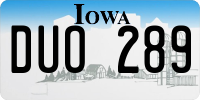 IA license plate DUO289