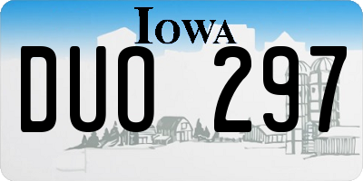 IA license plate DUO297
