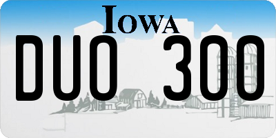 IA license plate DUO300