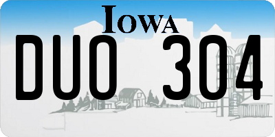 IA license plate DUO304
