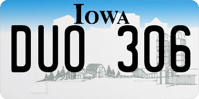 IA license plate DUO306