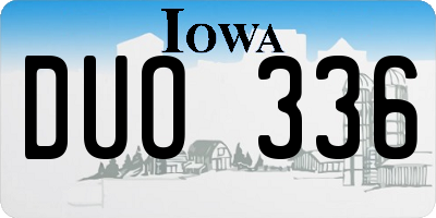 IA license plate DUO336