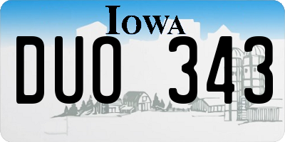 IA license plate DUO343