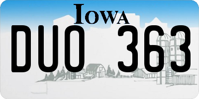 IA license plate DUO363