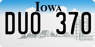 IA license plate DUO370