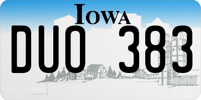 IA license plate DUO383