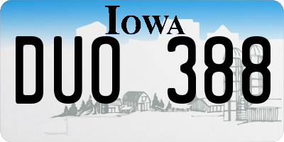IA license plate DUO388