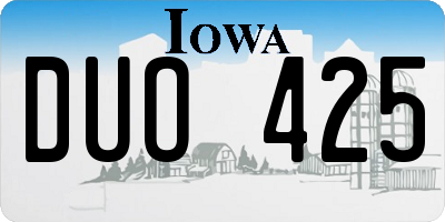 IA license plate DUO425