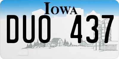 IA license plate DUO437