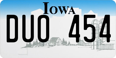 IA license plate DUO454