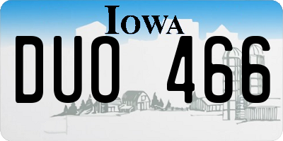 IA license plate DUO466