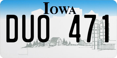 IA license plate DUO471