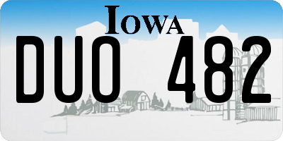 IA license plate DUO482