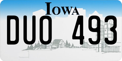 IA license plate DUO493