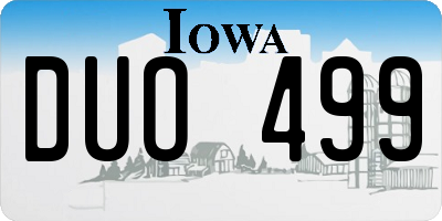 IA license plate DUO499
