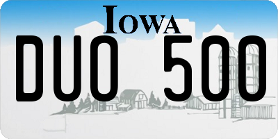 IA license plate DUO500