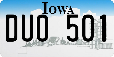 IA license plate DUO501