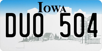 IA license plate DUO504