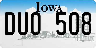 IA license plate DUO508