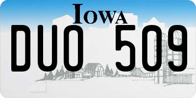 IA license plate DUO509