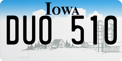 IA license plate DUO510