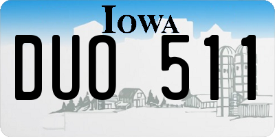 IA license plate DUO511