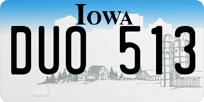 IA license plate DUO513