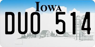 IA license plate DUO514