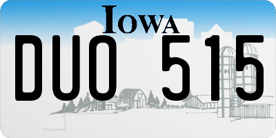 IA license plate DUO515