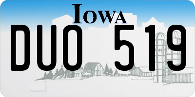 IA license plate DUO519