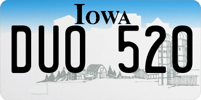 IA license plate DUO520