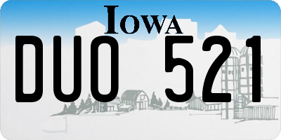 IA license plate DUO521