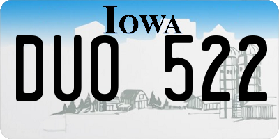 IA license plate DUO522