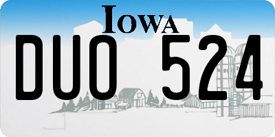 IA license plate DUO524