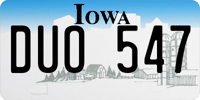 IA license plate DUO547