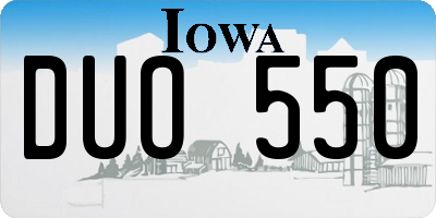 IA license plate DUO550